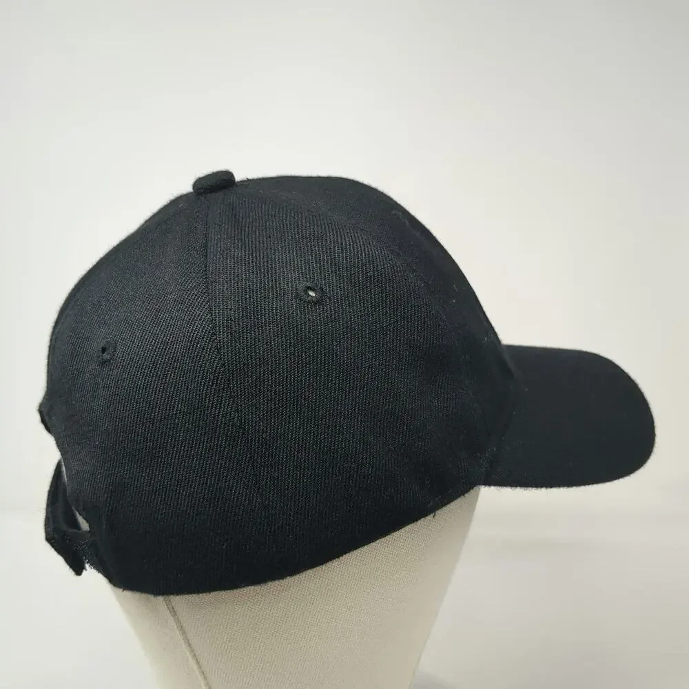 Black Baseball Cap One Size Strapback New York NY Monogram Patch 6-Panel Hat